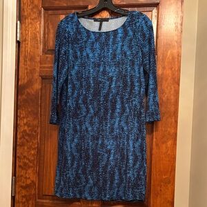 BCBGMaxAzria Blue and Black Long Sleeve Dress